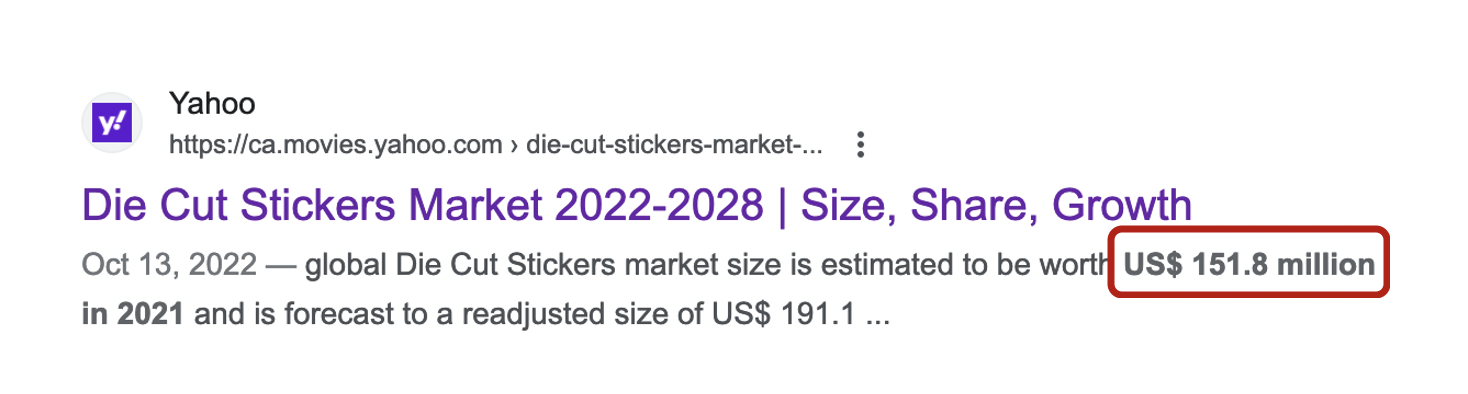 Die Cut Sticker Market Stats Worth an Estimated $151 million