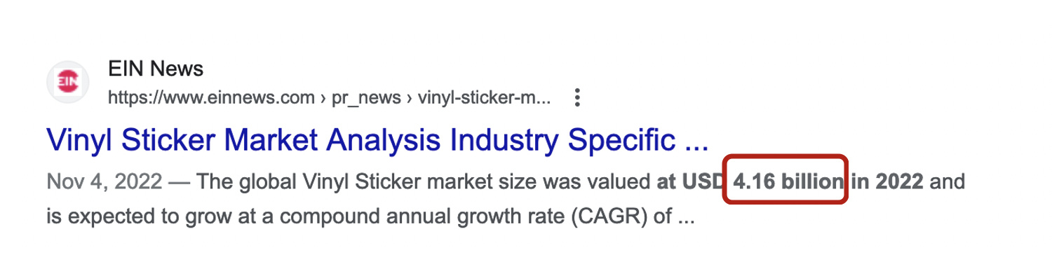 $4.16 billion dollar vinyl sticker market