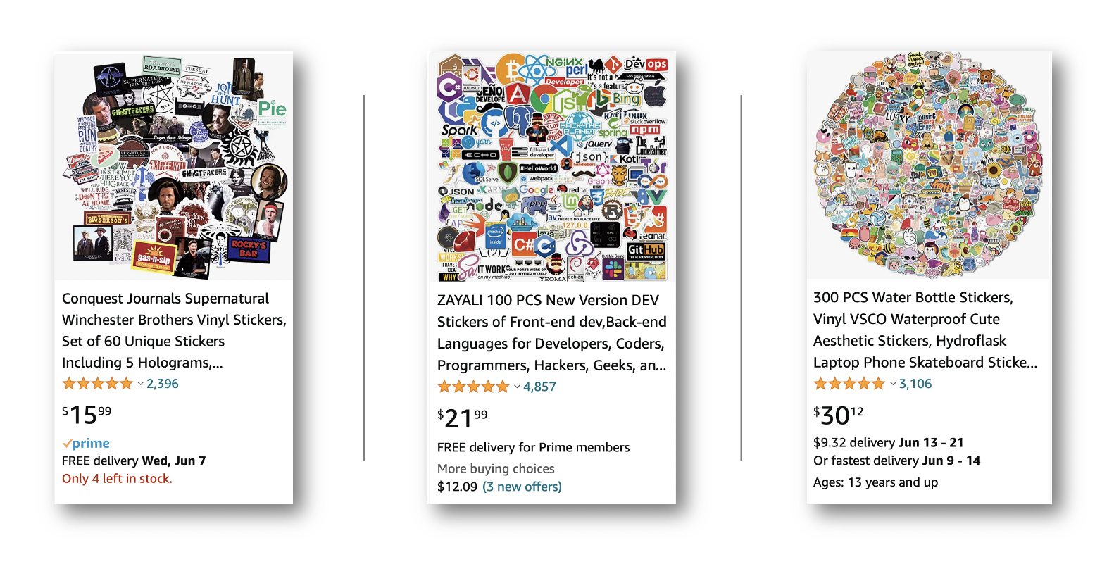 Hot Selling Stickers on Amazon