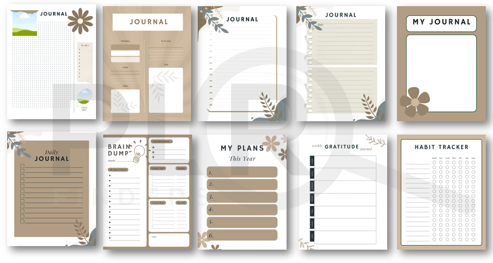 A peek at more of the journal pages templates