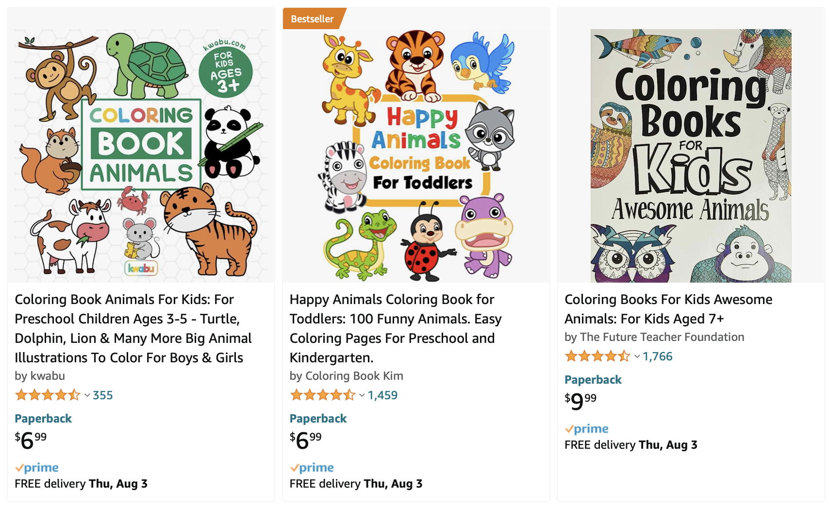 Popular Animal Coloring Books for Kids